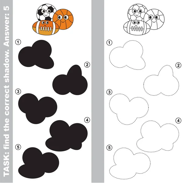 Encontrar verdadera sombra correcta, el niño educativo juego . — Archivo Imágenes Vectoriales