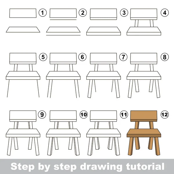 Tutoriel de dessin pour enfants d'âge préscolaire . — Image vectorielle