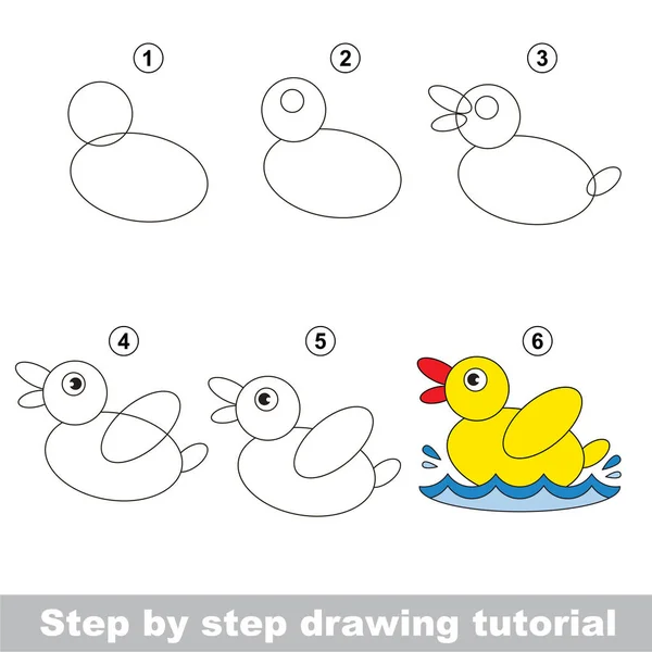 Tutorial de desenho para crianças pré-escolares . — Vetor de Stock