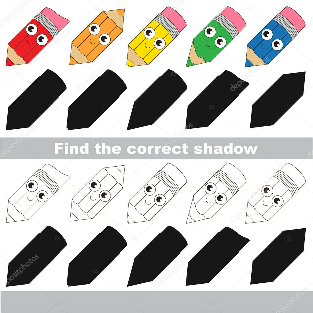 Find correct shadow for each object, the kid game.