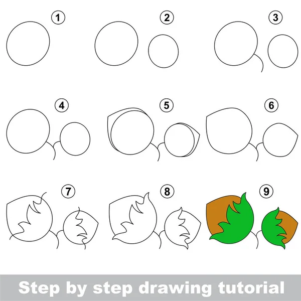 Tutorial di disegno per bambini in età prescolare . — Vettoriale Stock