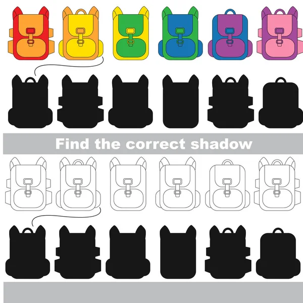 Find correct shadow for each object, the kid game. — Stock Vector