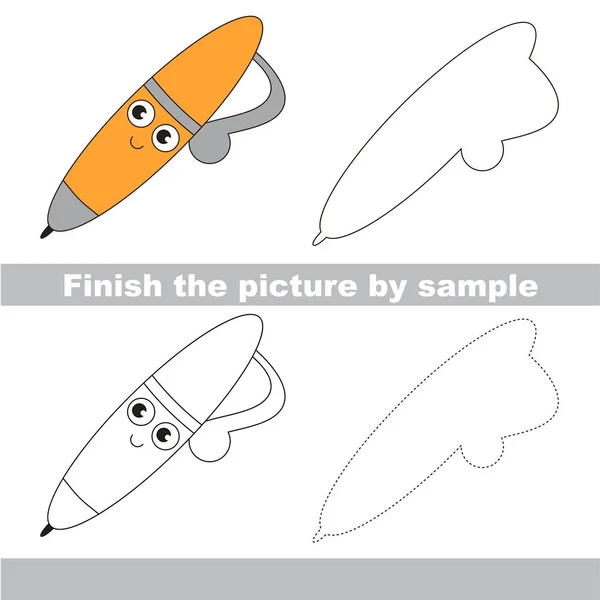 Kid drawing worksheet to complete picture by sample. — Stock Vector