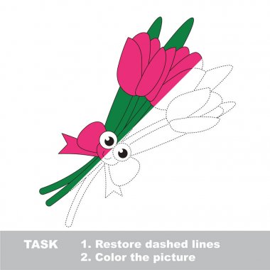 Okul öncesi çocuklar için vektör izleme eğitim oyunu.