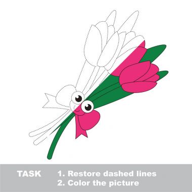 Okul öncesi çocuklar için vektör izleme eğitim oyunu.