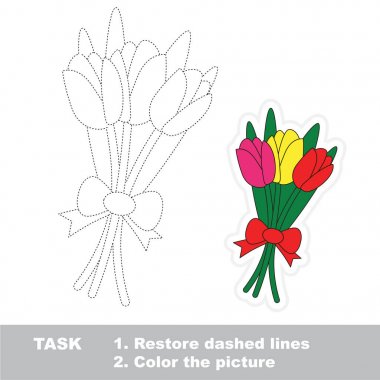 Okul öncesi çocuklar için vektör izleme eğitim oyunu.