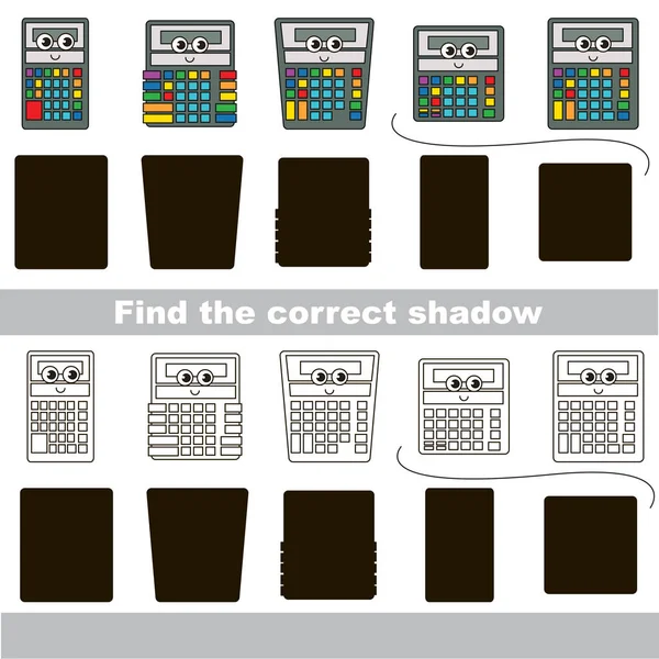 Encontrar la sombra correcta para cada objeto, el juego conjunto . — Vector de stock