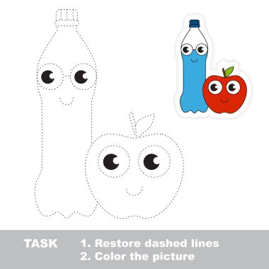 Okul öncesi çocuklar için vektör izleme eğitim oyunu.