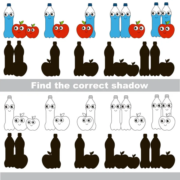Find correct shadow for each object, the set game. — Stock Vector