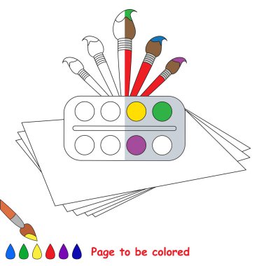 Örnek tarafından yarısı renkli olması için çocuk oyunu.