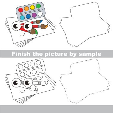 Çalışma sayfası tarafından örnek için tam bir resim çizim çocuk.