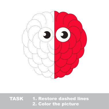 Ahududu renkli olabilir. Vektör izleme oyunu.