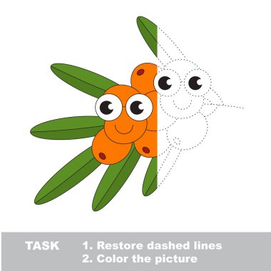 Renkli olması için Buck diken dalı. Vektör izleme oyunu.