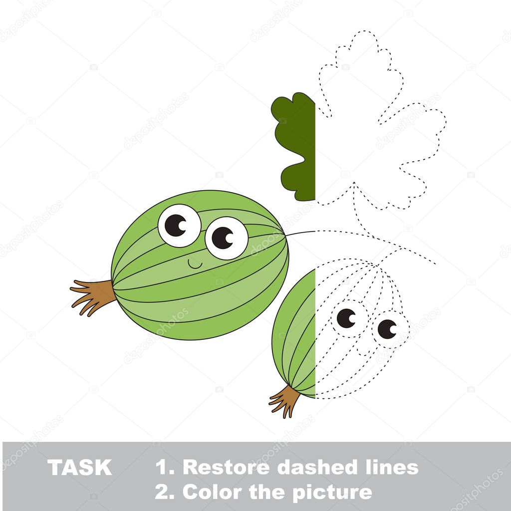 Gooseberry to be colored. Vector trace game.