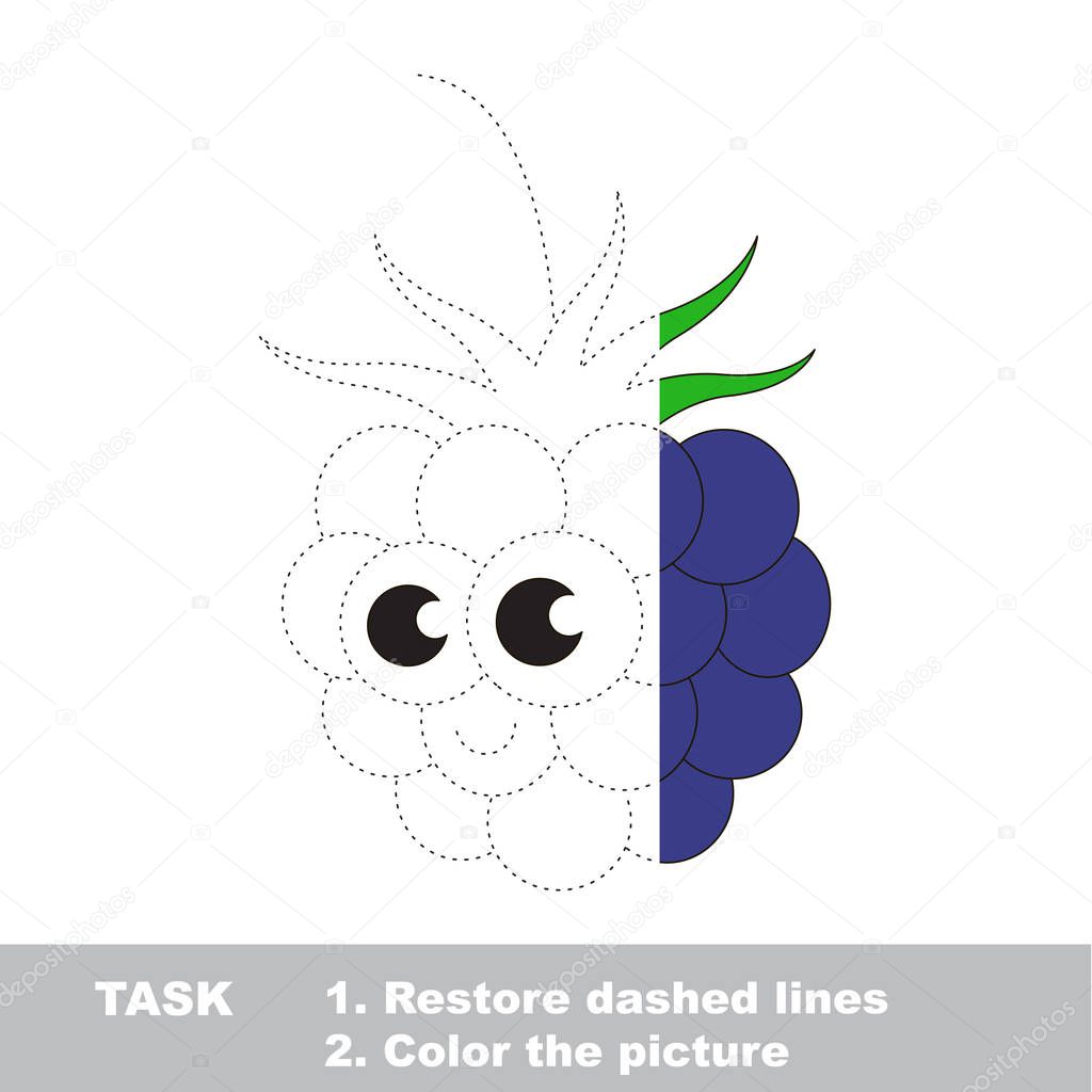Blackberry to be colored. Vector trace game.
