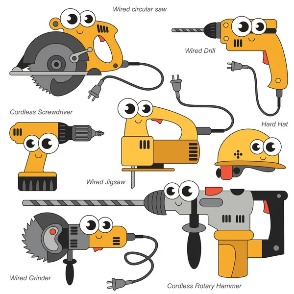 Vector set gele Power apparaat kleurrijke. — Stockvector