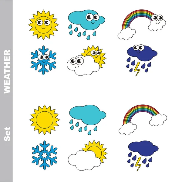 Set of weathers colorful. — Stock Vector