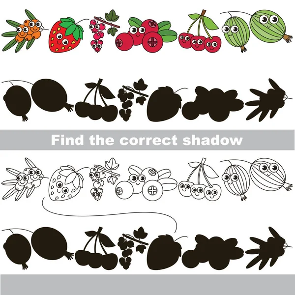 Komik çilek ayarlayın. Doğru gölge bul.