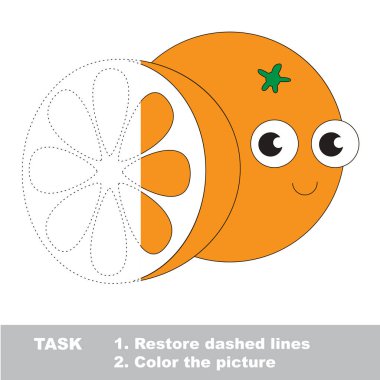 Turuncu renkli olabilir. Vektör izleme oyunu.