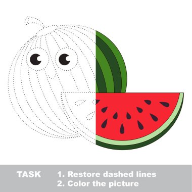 Karpuz renkli olabilir. Vektör izleme oyunu.