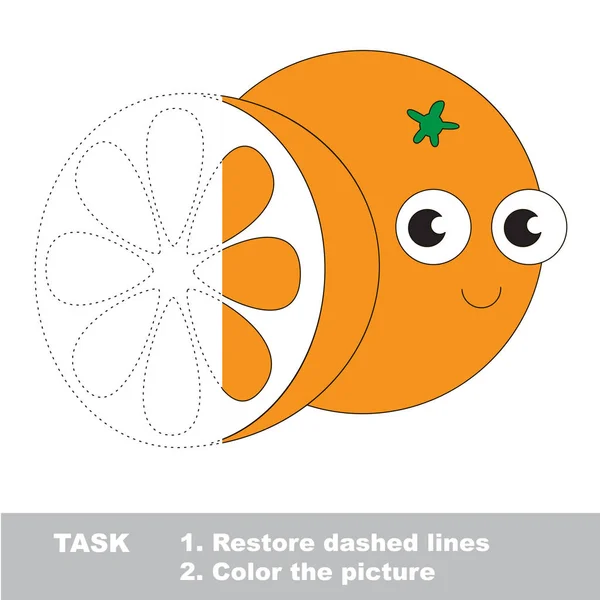 Naranja para colorear. Rastros de vectores juego . — Vector de stock