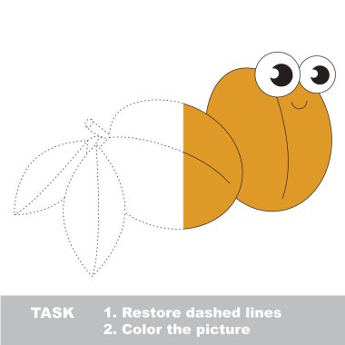 Kayısı renkli olabilir. Vektör izleme oyunu.