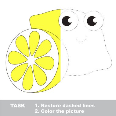 Limon renkli olabilir. Vektör izleme oyunu.