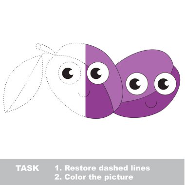 Tatlı Erik renkli olabilir. Vektör izleme oyunu.