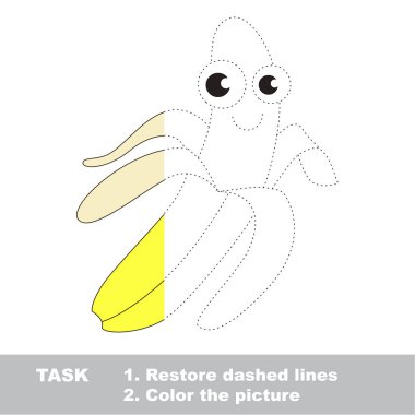 Muz renkli olabilir. Vektör izleme oyunu.