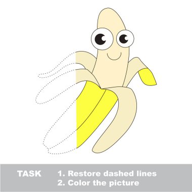 Muz renkli olabilir. Vektör izleme oyunu.