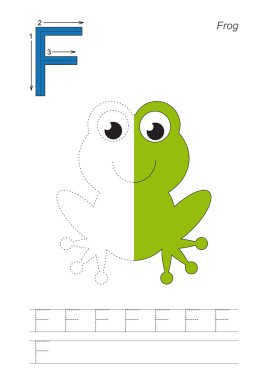 Yarım izleme için mektup F. Frog oyun.