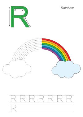 Yarım izleme için mektup R. Rainbow oyunu.
