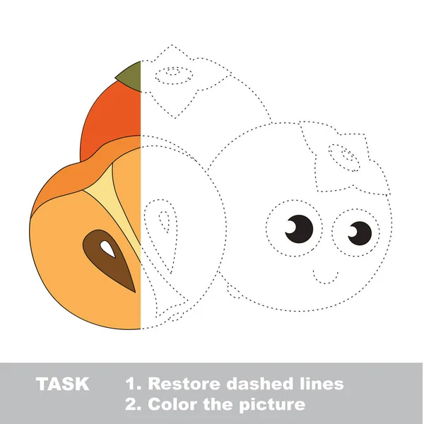 Sweet persimmon to be colored. Vector trace game. — Stock Vector