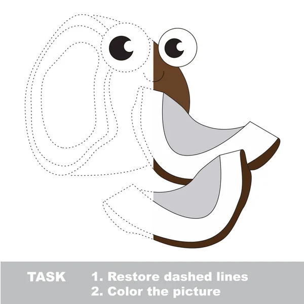 Kokosnuss zum Färben. Vektor-Spur Spiel. — Stockvektor