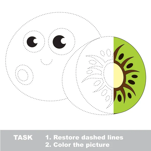 Kiwi zu färben. Vektor-Spur Spiel. — Stockvektor