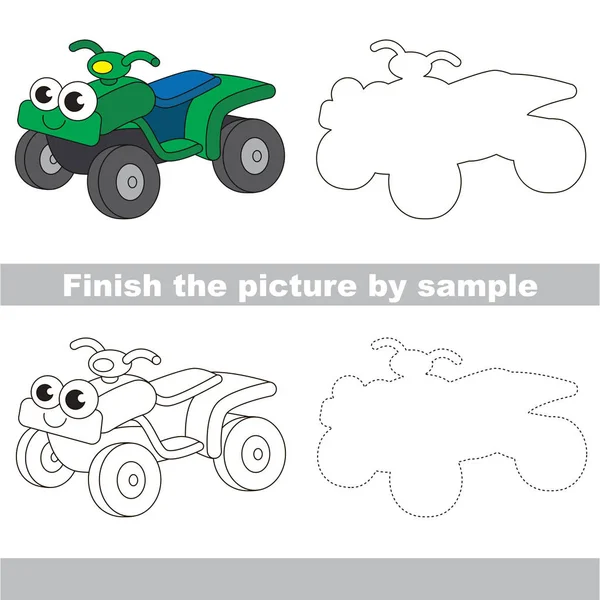 Quad bike. Drawing worksheet. — Stock Vector