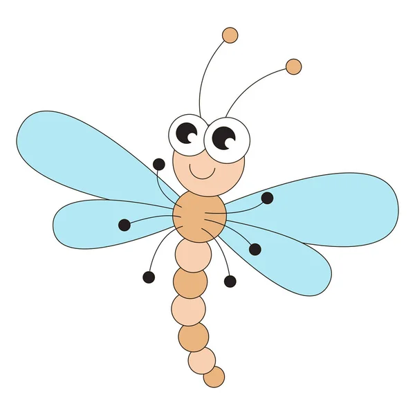 Grappige dragonfly cartoon. — Stockvector