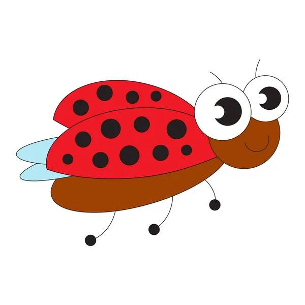 Coccinelle dessin animé mignon . — Image vectorielle