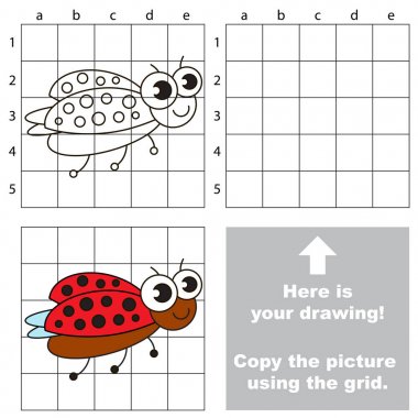 Kılavuz kullanarak görüntüyü kopyalayın. Uğur böceği.