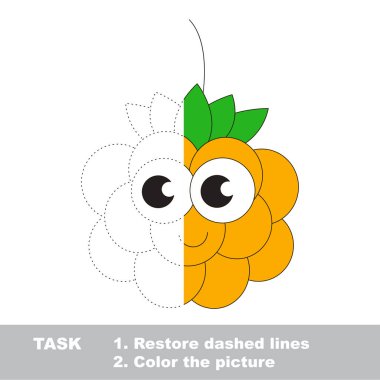 Bulut berry renkli olabilir. Vektör izleme oyunu.