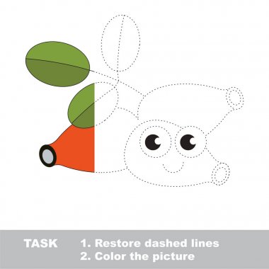 Köpek gül renkli olabilir. Vektör izleme oyunu.