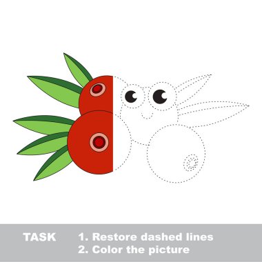 Kızılcık renkli olabilir. Vektör izleme oyunu.