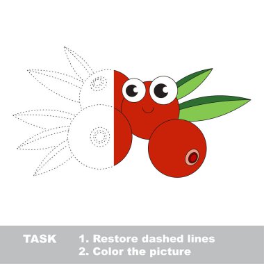 Kızılcık renkli olabilir. Vektör izleme oyunu.