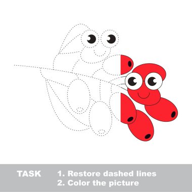 Kızamık renkli olabilir. Vektör izleme oyunu.