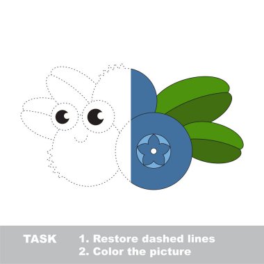 Yabanmersini renkli olabilir. Vektör izleme oyunu.