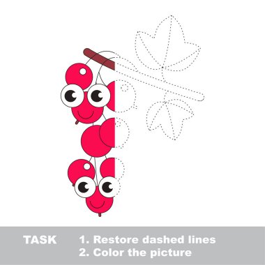 Frenk üzümü renkli olabilir. Vektör izleme oyunu.