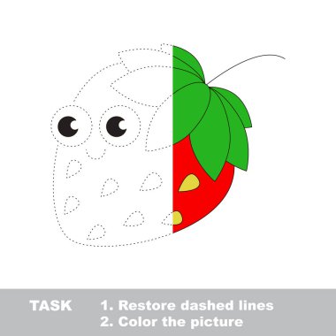 Çilek renkli olabilir. Vektör izleme oyunu.