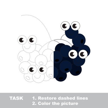 Berry renkli boğ. Vektör izleme oyunu.