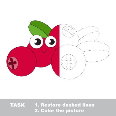 İnek renkli beerry. Vektör izleme oyunu.