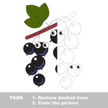 Blackcurrant renkli olabilir. Vektör izleme oyunu.